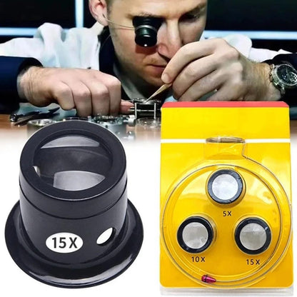 ya 28 10.13 baidi Watch Magnifier Loop 4Pcs 5x 15x Glass Magnifier for Jewelry Use