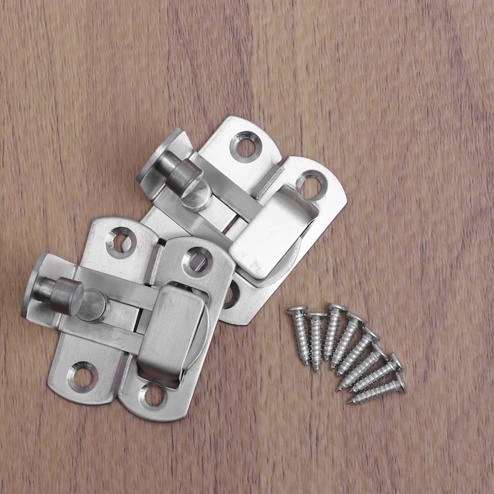 ya 26 10.21 baidi 2 Pcs 3 Inch Door Latch Bolt Stainless Steel 90 De Sliding Door Lock