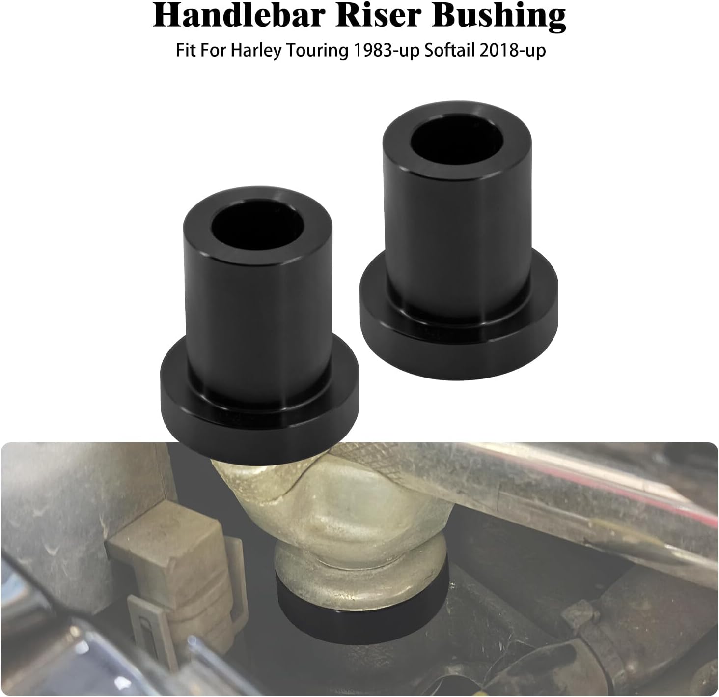 ya 5 8.24 baidi Black Handlebar Riser Bushings Kit Fits for Harley Softail 2018-Up Touring 83-Up