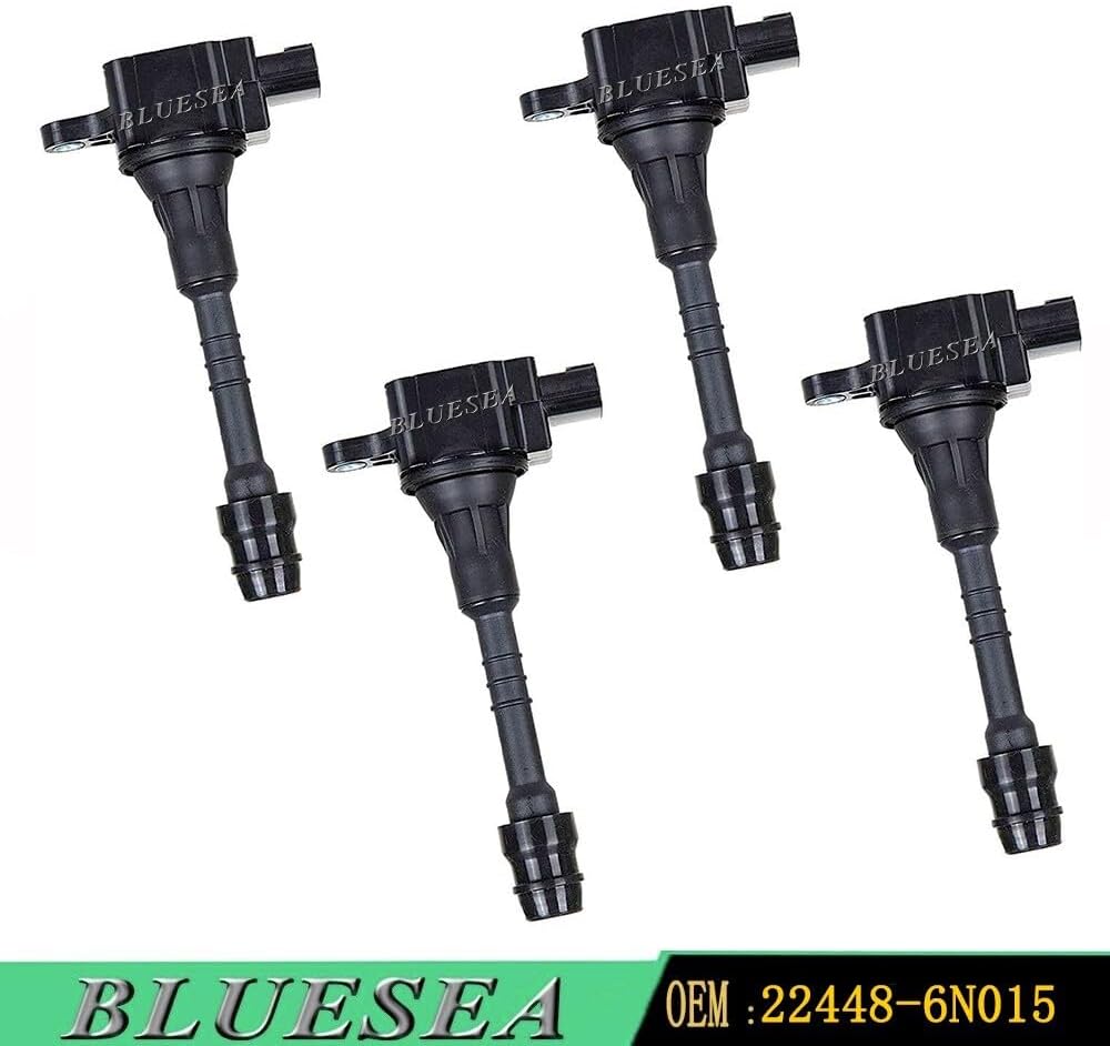 ya 4 8.14 4 pcs Ignition Coil fit 2001-2006 for Nissan Sentra Almer 1.8L 22448-6N015 AIC-4004G