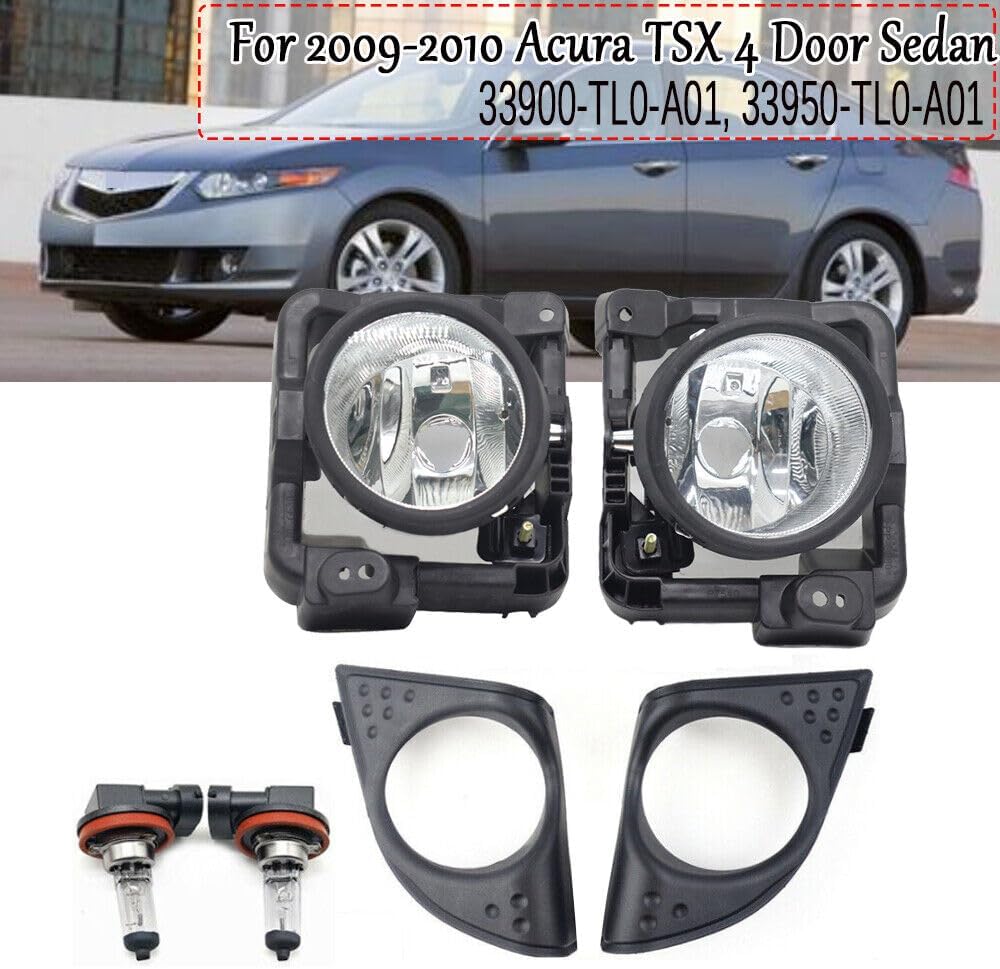 ya 4 8.8 LH+RH Fog Light with H11 Bulb and Protector Kit for Acura TSX 2009-2010
