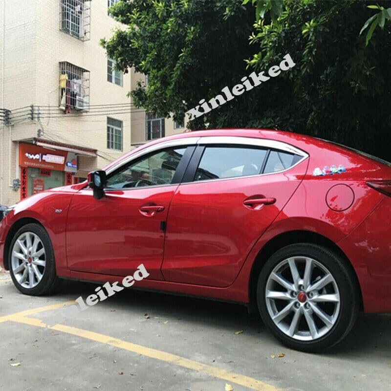 ya 6 8.24 baidi for Mazda 3 Axela Sedan 2014-2018 Plating Side Window Visor Rain Deflector Guard