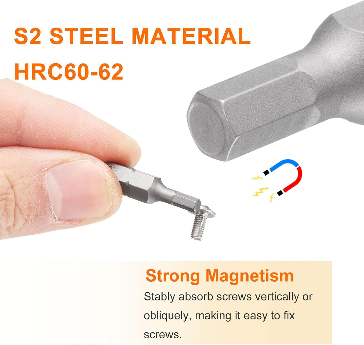 ya 14 9.20 baidi 2pcs H4.0 Magnetic Hex Screwdriver Bit 1/4 Hex Shank 25mm Length S2 Steel-1