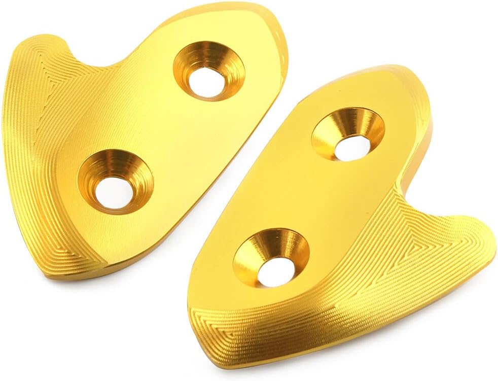 ya 2 8.15 Gold Rearview Mirror Block Off Base Plates Cover for Yamaha YZF-R1 2015 2016-19