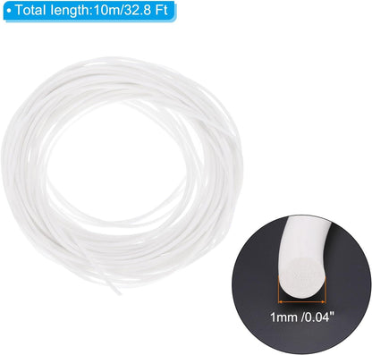 ya 26 10.21 baidi Silicone Foam Seal Strip, 32.8Ft 0.04Dia High Density Weather Stripping, White