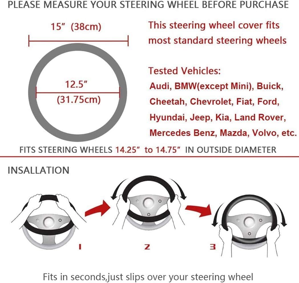 ya 4 8.24 baidi 38cm 15 inch Diamond Car steering wheel cover W/Armrest box pad 38cm 15 inch