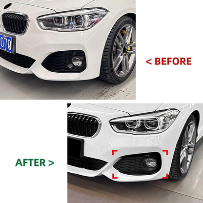 ya 2 8.15 2x Black Side Vent C Canards Splitter for for BMW 1-Series F20 F21 M Sport 2015-2019
