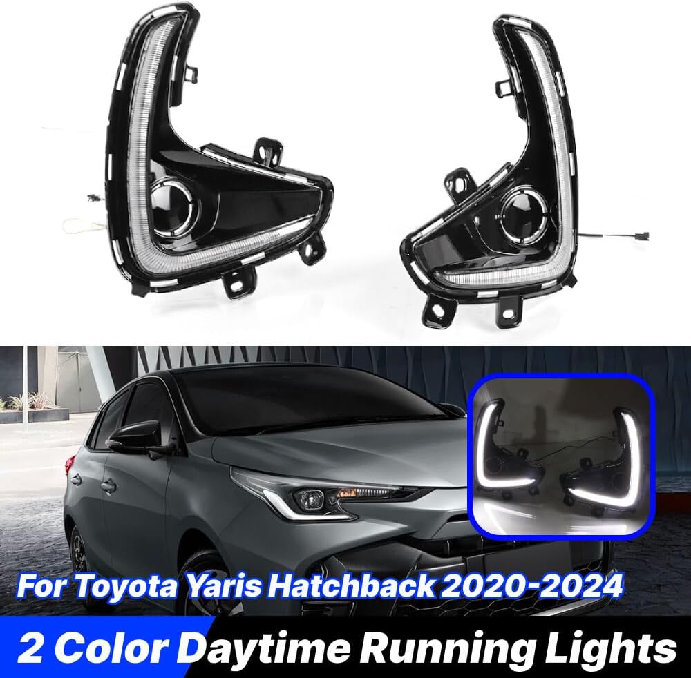 ya 13 9.15 baidi 2-Color Daytime Running/Fog Lights For for Toyota Yaris Hatchback GR Sport 2020-2024