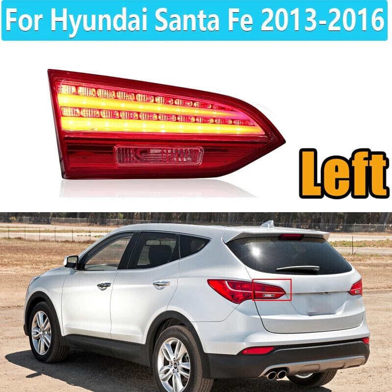 ya 4 8.10 Left Inner LED Tail Lights for Hyundai Santa Fe 2013-2016 Brake Lamp Turn Signal
