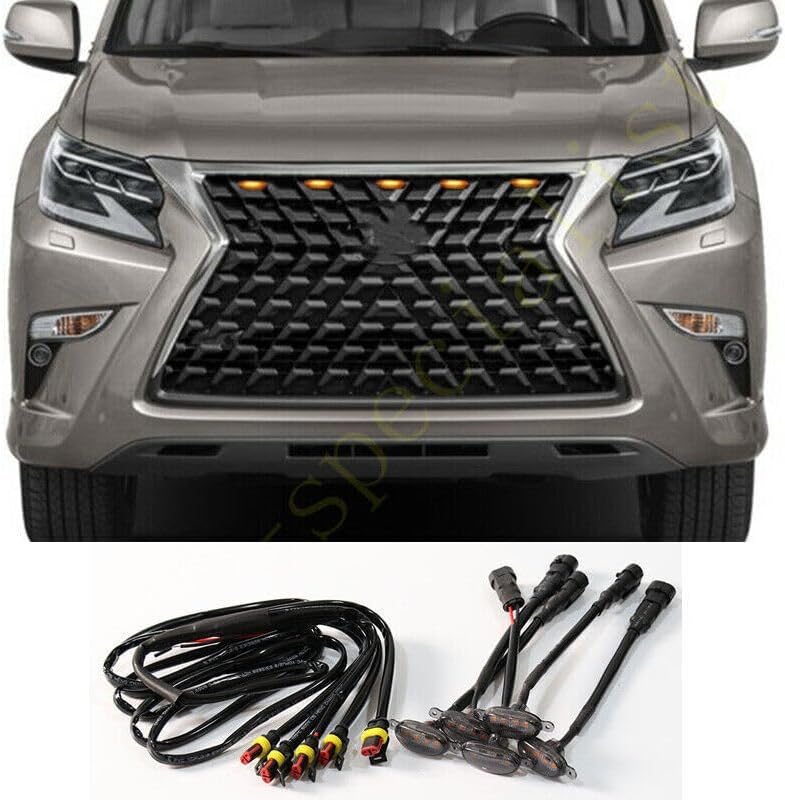 ya 7 8.24 baidi Fit for Lexus GX460 2020-2021 Grille LED Amber Light Raptor Style Front 5P Trim