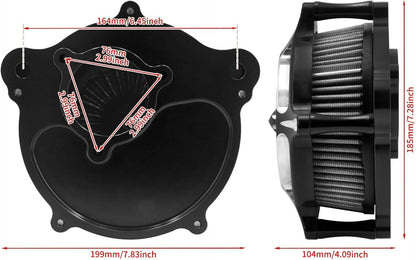 ya 15 10.19 zhengce Spike Air Cleaner Filter Gray Intake for Harley Touring Street Road Glide