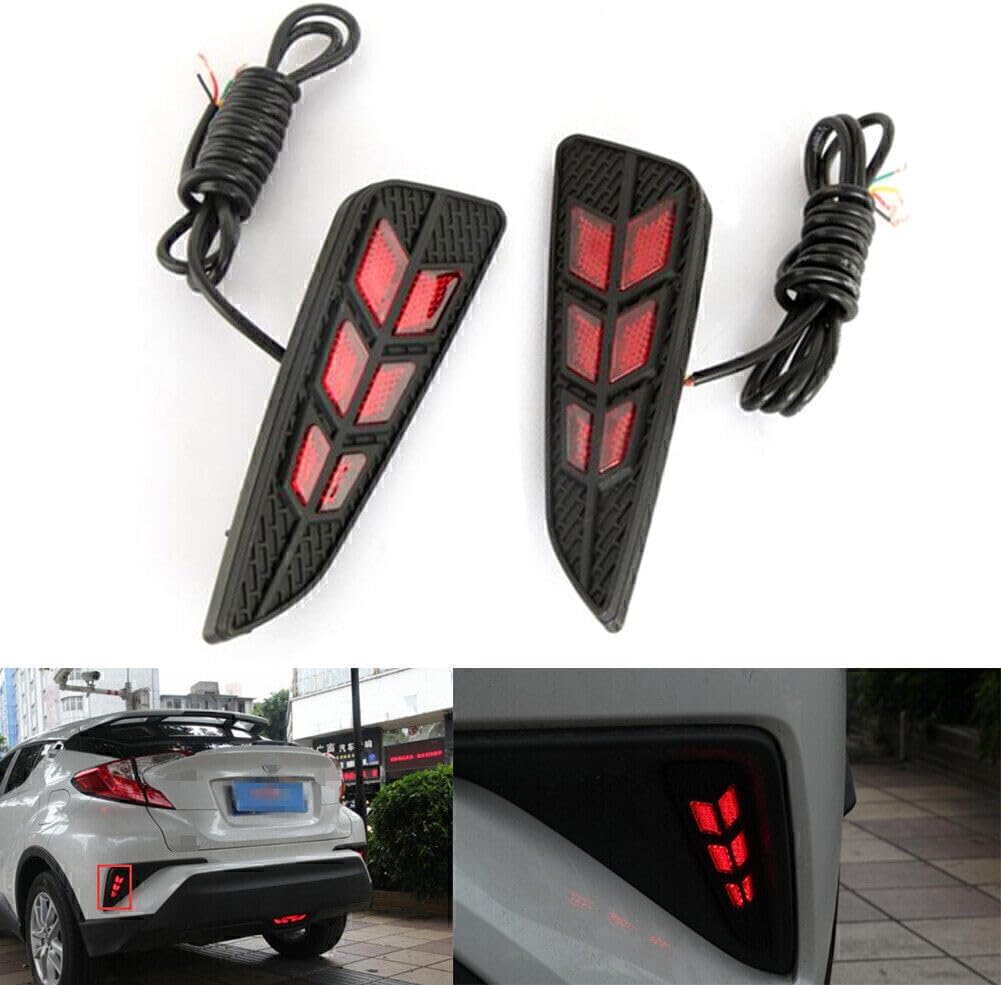 ya 4 8.8 pair LED Rear Bumper Reflector Brake Tail Light Lamp For 2018 for Toyota C-HR CHR