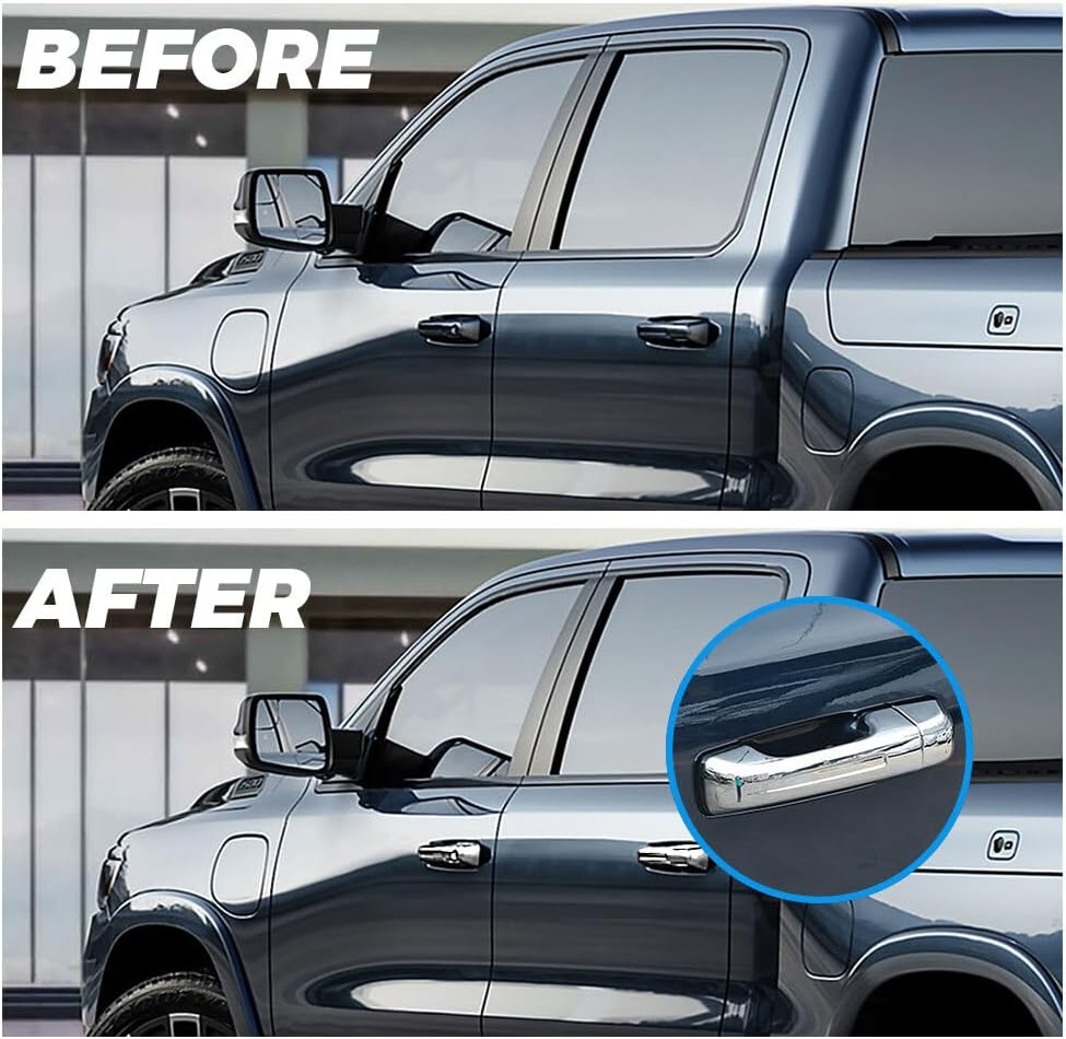 ya 10 9.16 baidi 4X Chrome for 2019-2024 for Ram 1500 with for Smart Key Hole Door Handle Covers Accessory