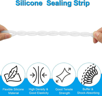 ya 26 10.21 baidi 10M (32.8Ft) 2MM (0.08) Dia High Density Solid Silicone Seal Strip, White