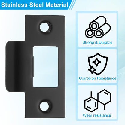 ya 26 10.21 baidi Door Strike Plate 2-3/4 x 1-9/16, Universal Latch T Strike, Black-2