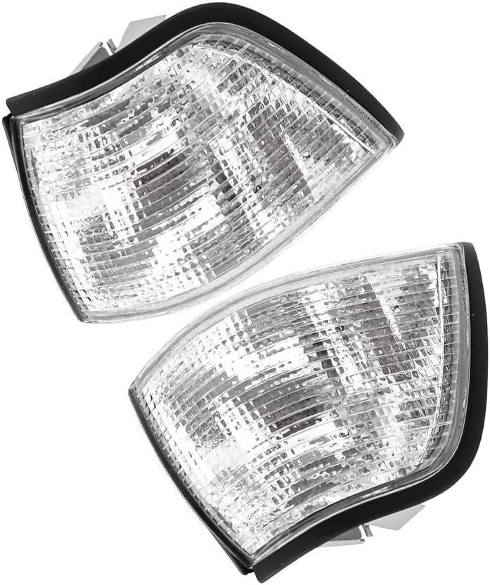 ya 5 8.10 Front LH & RH Turn Signal Indicator Light Cover Clear For 3-Series E36 1992-1998
