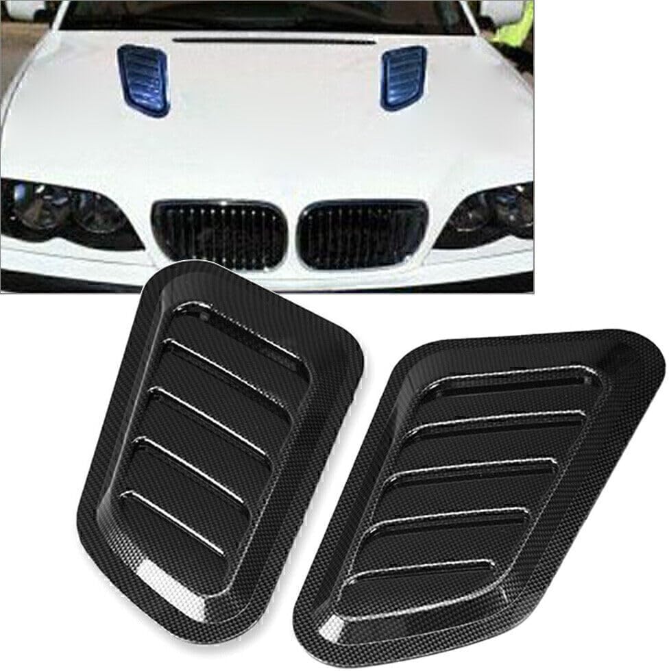 ya 4 8.14 Decorative Air Flow Intake Hood Scoop Vent Bonnet Cover Carbon Fiber Car