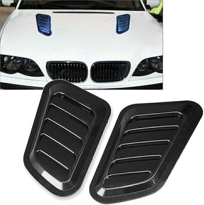 ya 4 8.14 Decorative Air Flow Intake Hood Scoop Vent Bonnet Cover Carbon Fiber Car