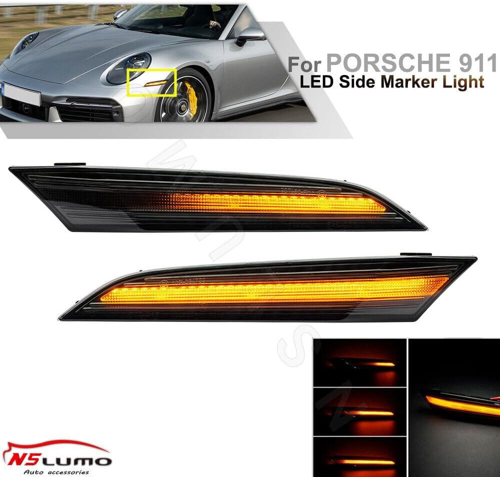 ya 4 8.10 COPPIA FRECCE LATERALI FUME' PROGRESSIVE DINAMICHE A LED 2019+ for Porsche 911 992
