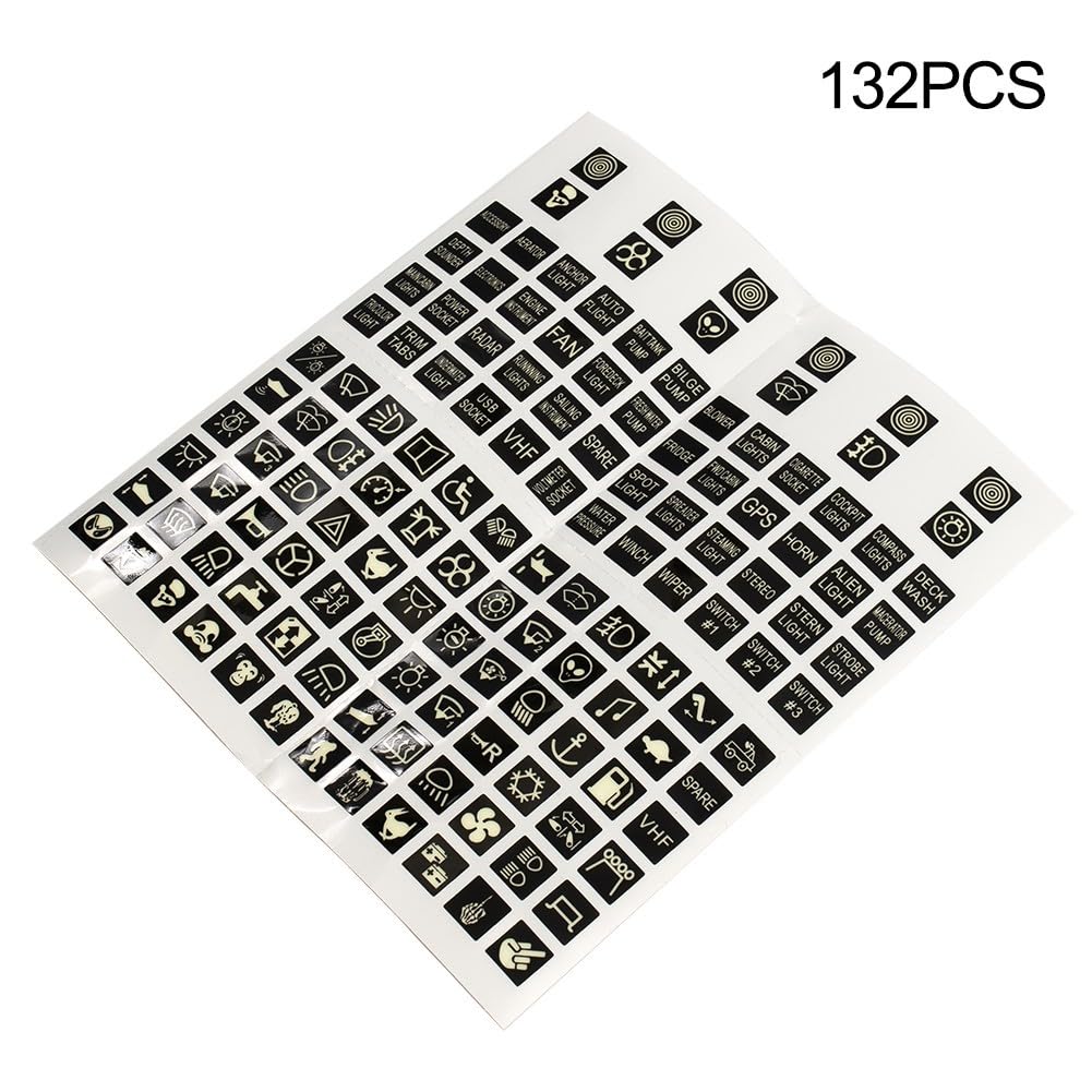 ya 23 10.7 baidi Switch Sticker Labels Decal Label Boat Truck Marine 132pcs Parts Night
