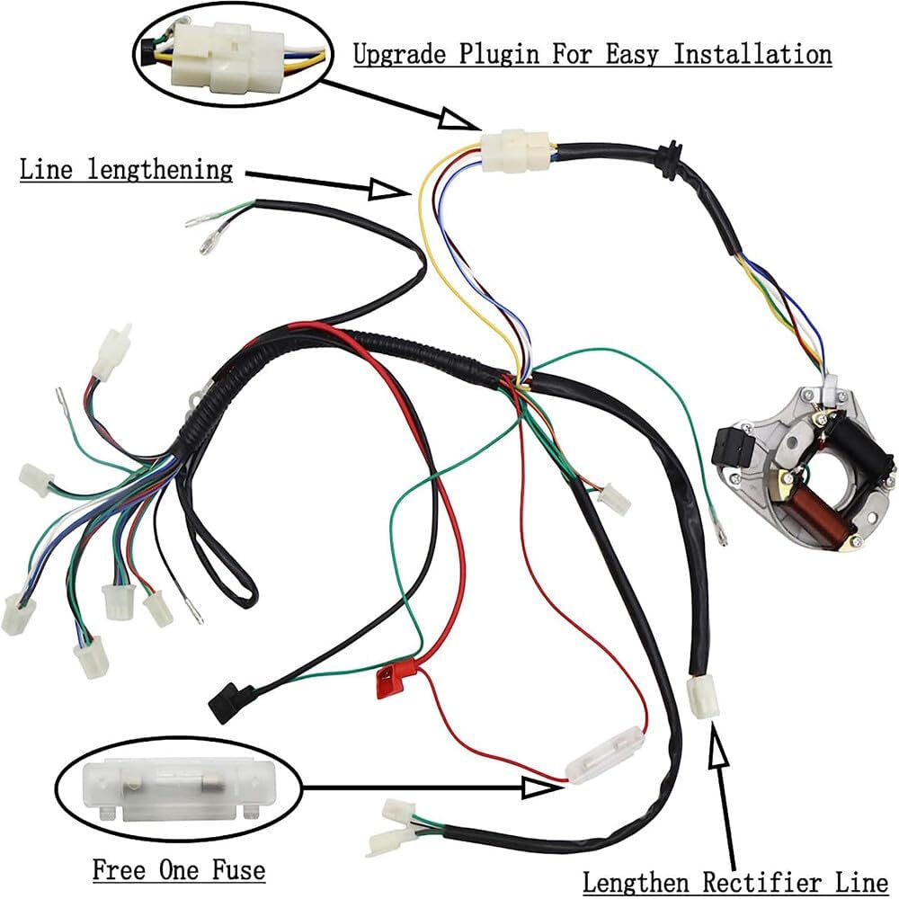 ya 8 8.24 baidi CDI wiring harness stator assembly line suitable for 50/70/90/110cc all-terrain vehicle electric four-wheel vehicle
