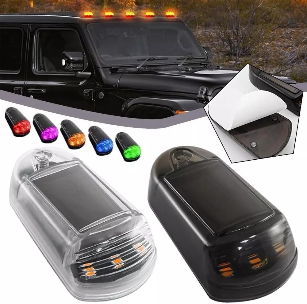 ya 13 9.15 baidi 5PCS Solar Powered Cab Lights for Truck 3LED Top Roof Light For Off-road Vehicle
