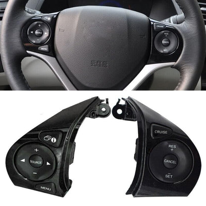 ya 5 8.10 1 Pair of Steering Wheel Cruise Switch Button fit for Honda for Civic 1.8L 2012 Black