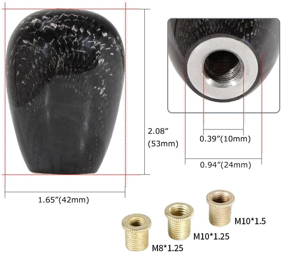 ya 4 8.24 baidi Black Racing Aluminum Carbon Fiber for Manual MT Gear Shift Shifter KNOB 5/6 Speed