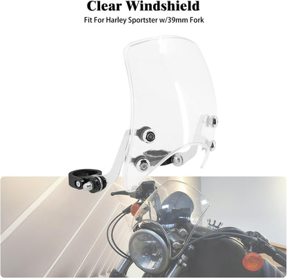 ya 28 10.13 zhengce 39mm Windshield Clear Windscreen Fit for Harley Sportster XL 883 1200 2004