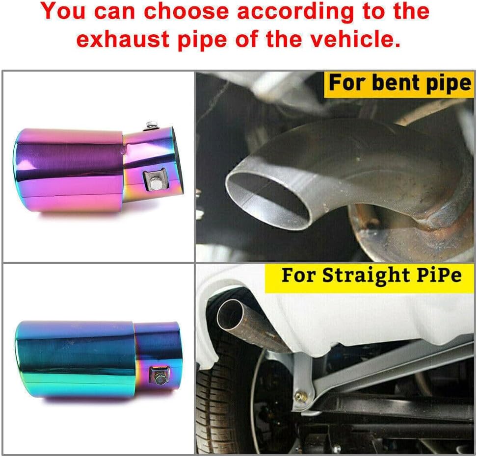 ya 6 8.14 Universal Stainless Steel Rear Pipe Tail Muffler Tip Round Accessories