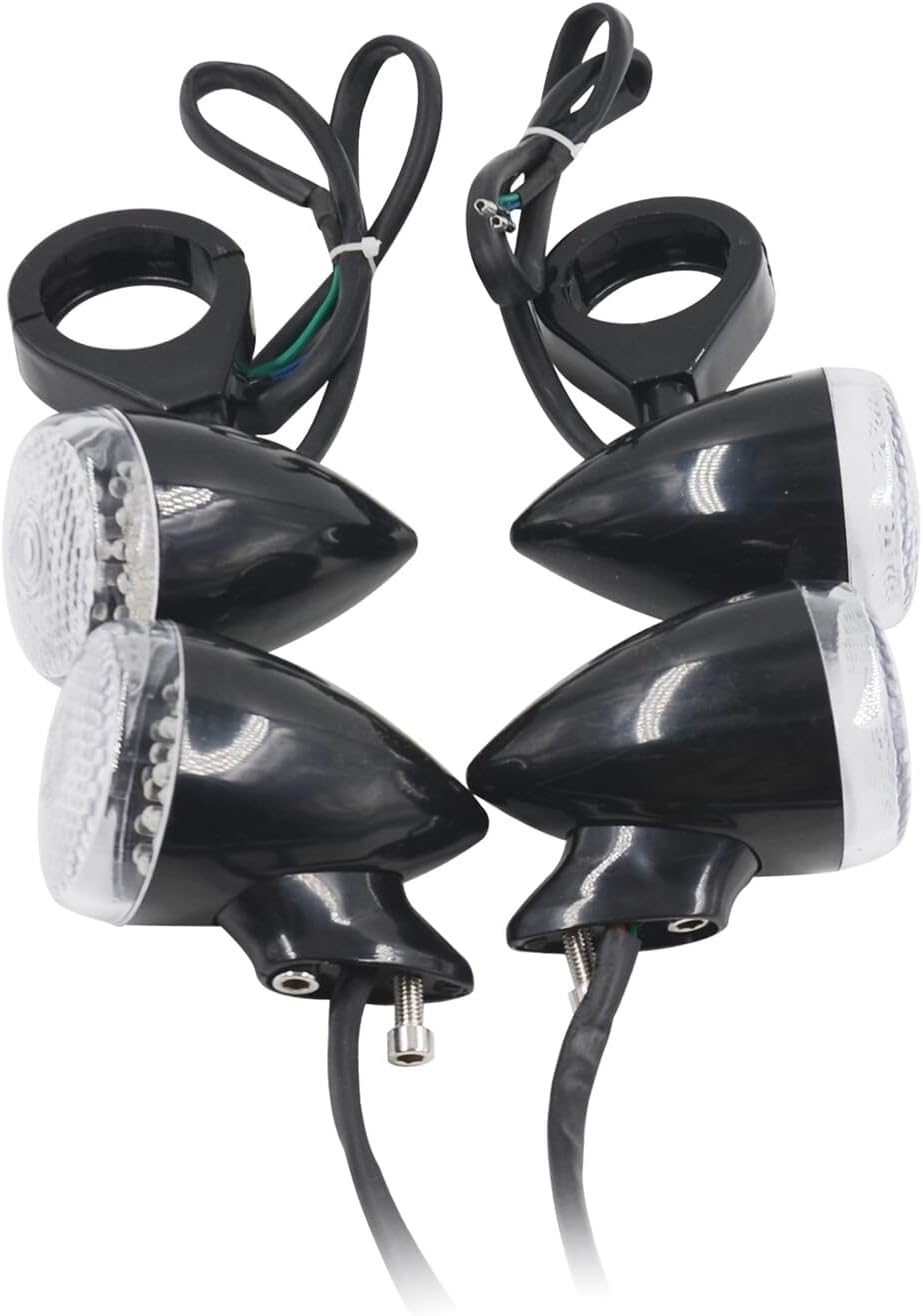ya 13 9.15 baidi Black Motorcycle LED Turn Signal Light 39mm Front Rear Fork Clamp for Harley