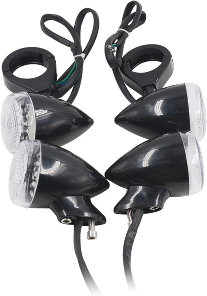 ya 13 9.15 baidi Black Motorcycle LED Turn Signal Light 39mm Front Rear Fork Clamp for Harley