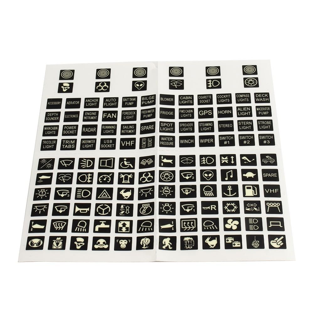 ya 23 10.7 baidi Switch Sticker Labels Decal Label Boat Truck Marine 132pcs Parts Night