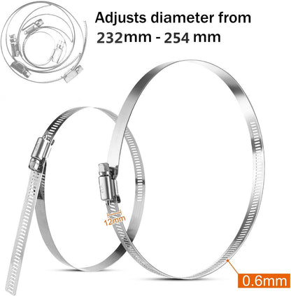 ya 11 9.14 baidiAdjustable 10-inch hose clamp stainless steel pipe clamp worm gear clamp drive clamp -
