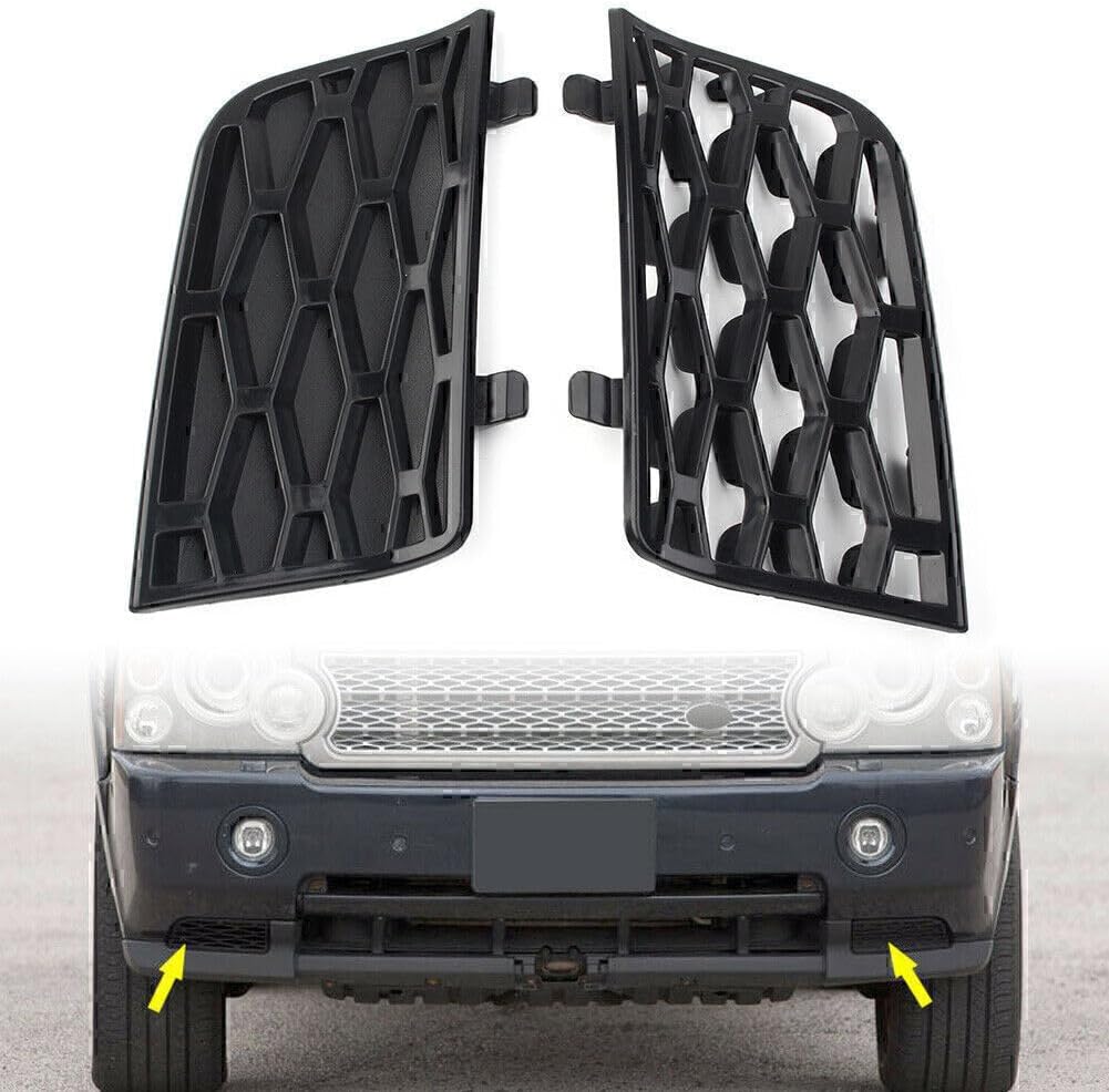 ya 4 8.14 Pair Front Bumper Air Inlet Grill Cover L & R for Range Rover 4.2L Blk 2006-2009