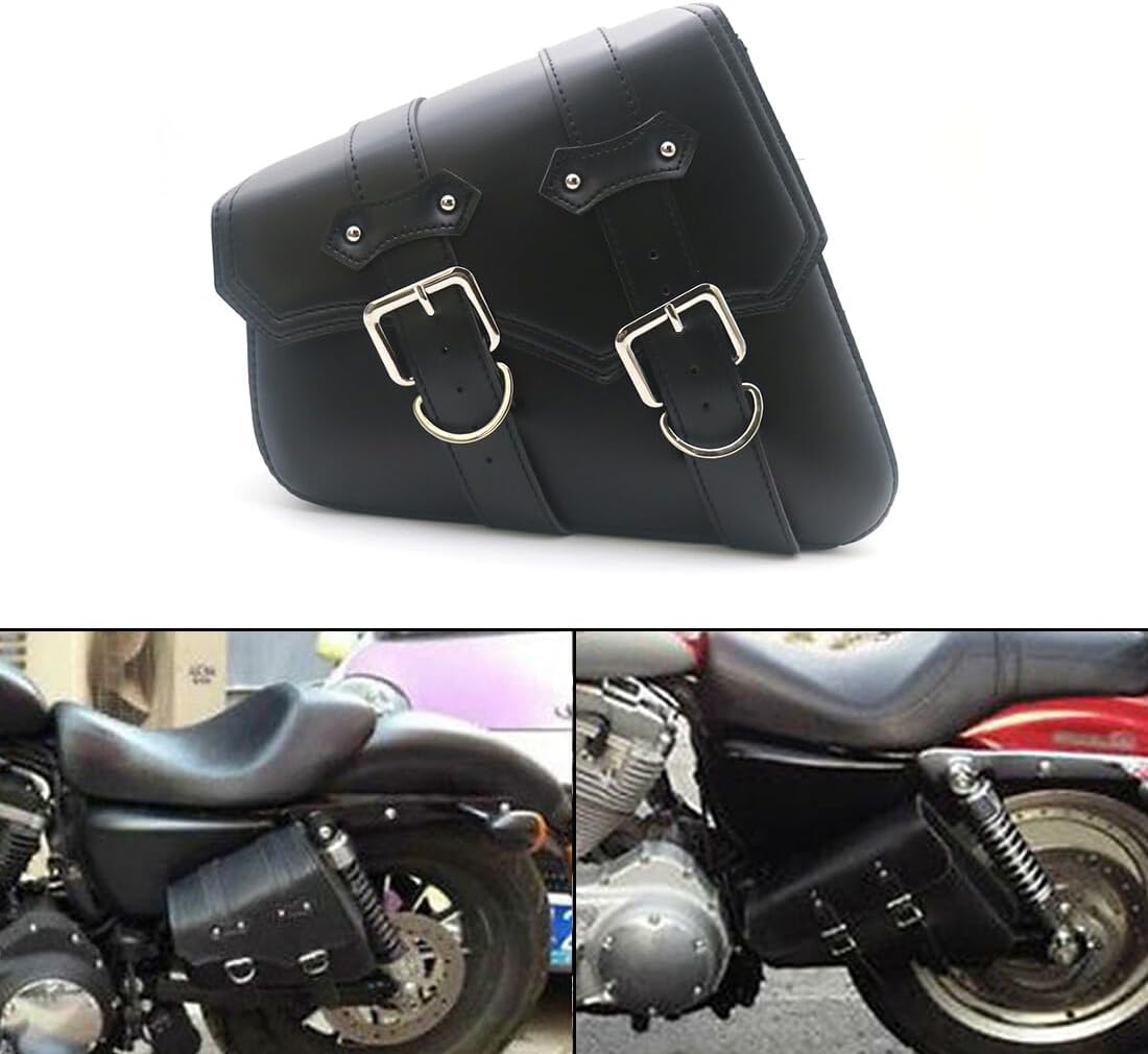 ya 11 9.14 baidiBlack False Leather Left side Saddlebag Saddle Bag for Harley Sportster XL883