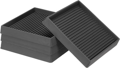 ya 26 10.21 baidi 4 Pack Square Rubber Furniture Pads 4x4 for Furniture Feet, Black