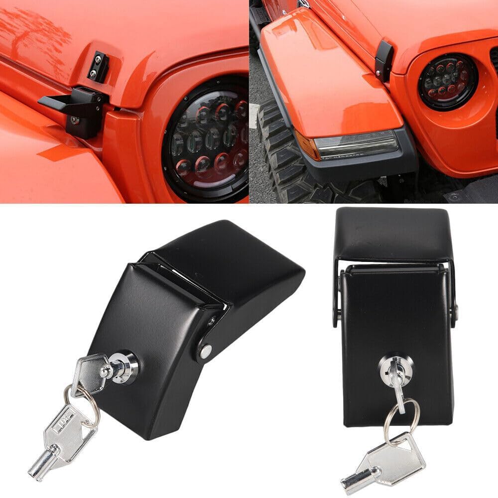 ya 4 8.14 Locking Hood Catch Latch Buckle Pins Lock Kit for 2007-2017 for Jeep for Wrangler JK JKU