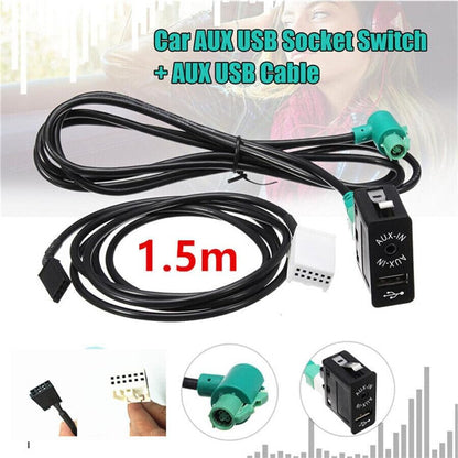ya 4 8.24 baidi AUX USB Switch+Cable Suitable for BMW E60 E61 E63 E64 E87 E90 E70 F25 F12 F13