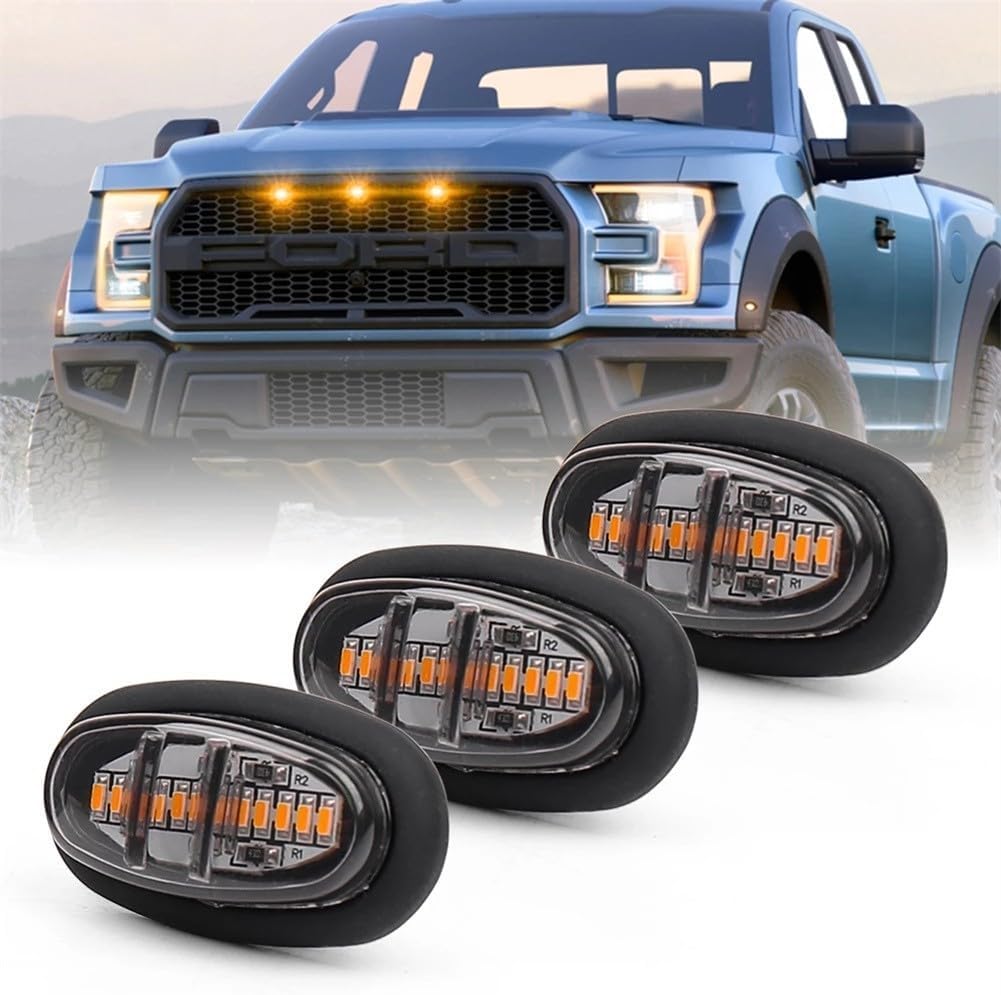 ya 13 9.15 baidi 3*ABS 12V 0.6A 6W Black Shell Front Grille Lighting Amber Lamp Replacement New