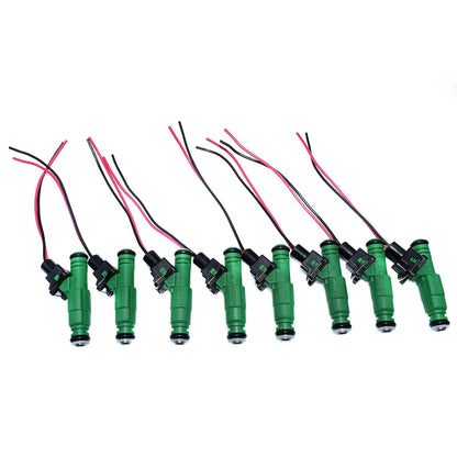 ya 4 8.8 8 Sets of Fuel injectors and Wiring Harness Plugs Suitable for Chevrolet, for VW, for Audi, for Volvo, 42 poun for DS per Hour, 440cc