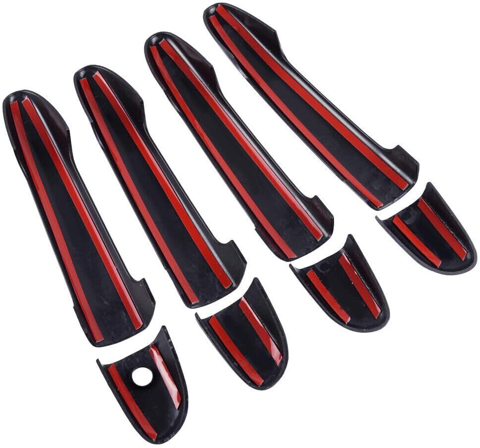 ya 11 9.14 zhengce 8-Pack ABS Carbon Fiber Door Handle Cover Decorative Protective Film Suitab