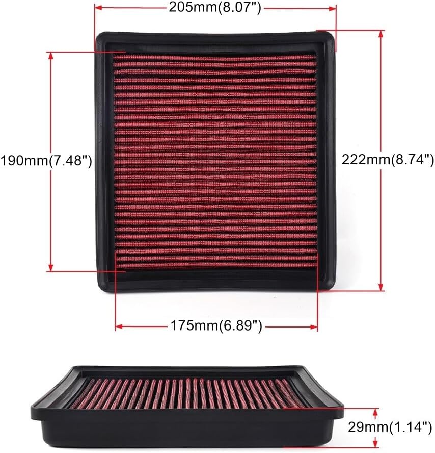 ya 13 9.15 baidi 33-2990 Washable High Flow Panel Air Filter Replacement for BMW 116i 118i 120i