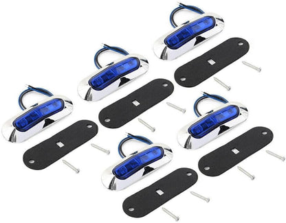 ya 13 9.15 baidi 5pcs 4 LED Side Clearance Marker Blue Light For Car Truck Trailer Pickup 12