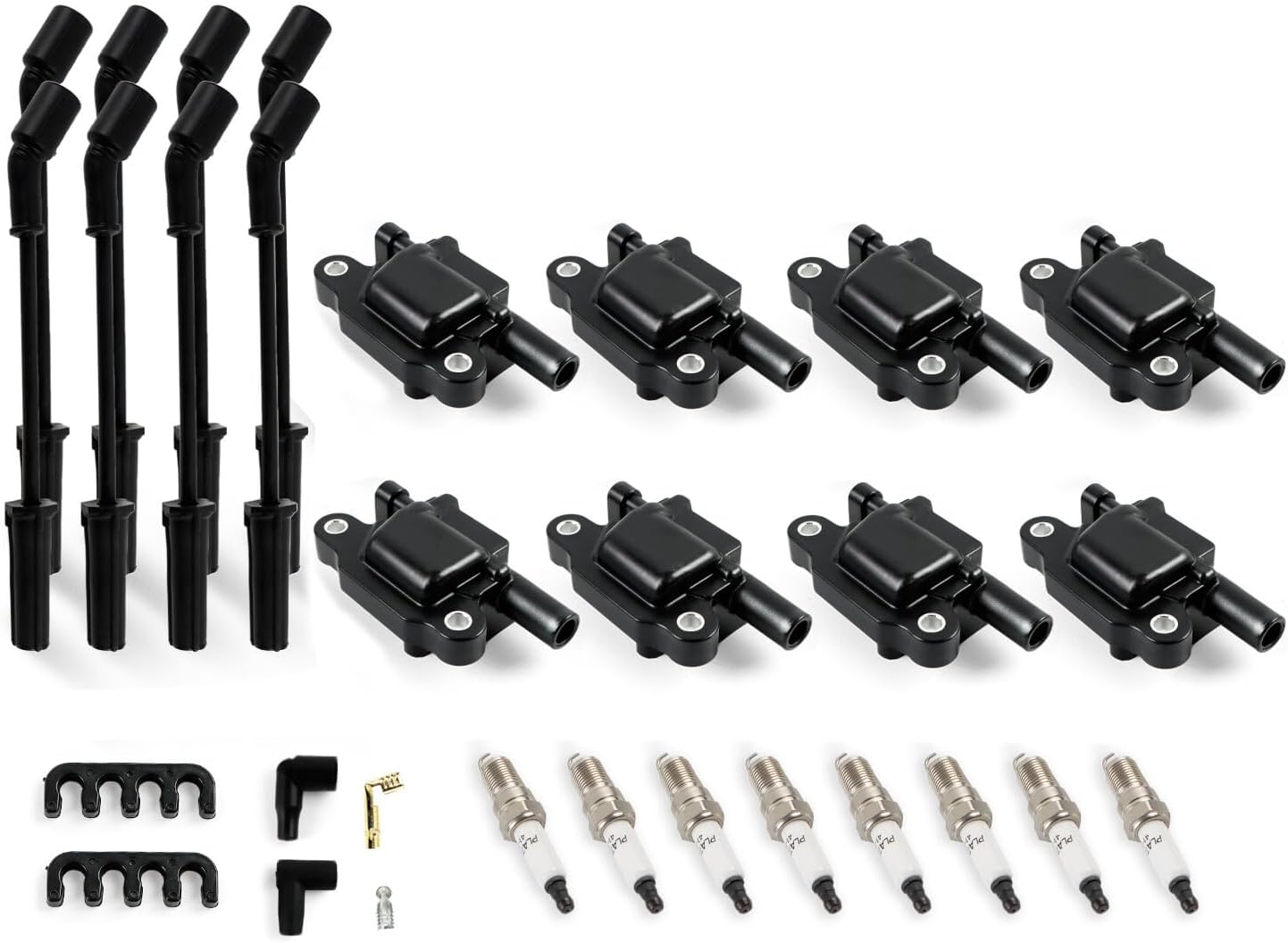 ya 5 8.24 baidi 8* UF413 Ignition Coils + 41-962 Spark Plugs + Spark Plugs Wires for Buick for Chevy