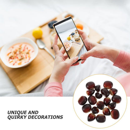 ya 13 9.15 baidi 30 Pcs Simulated Chestnut Nuts Artificial Realistic Display Cake