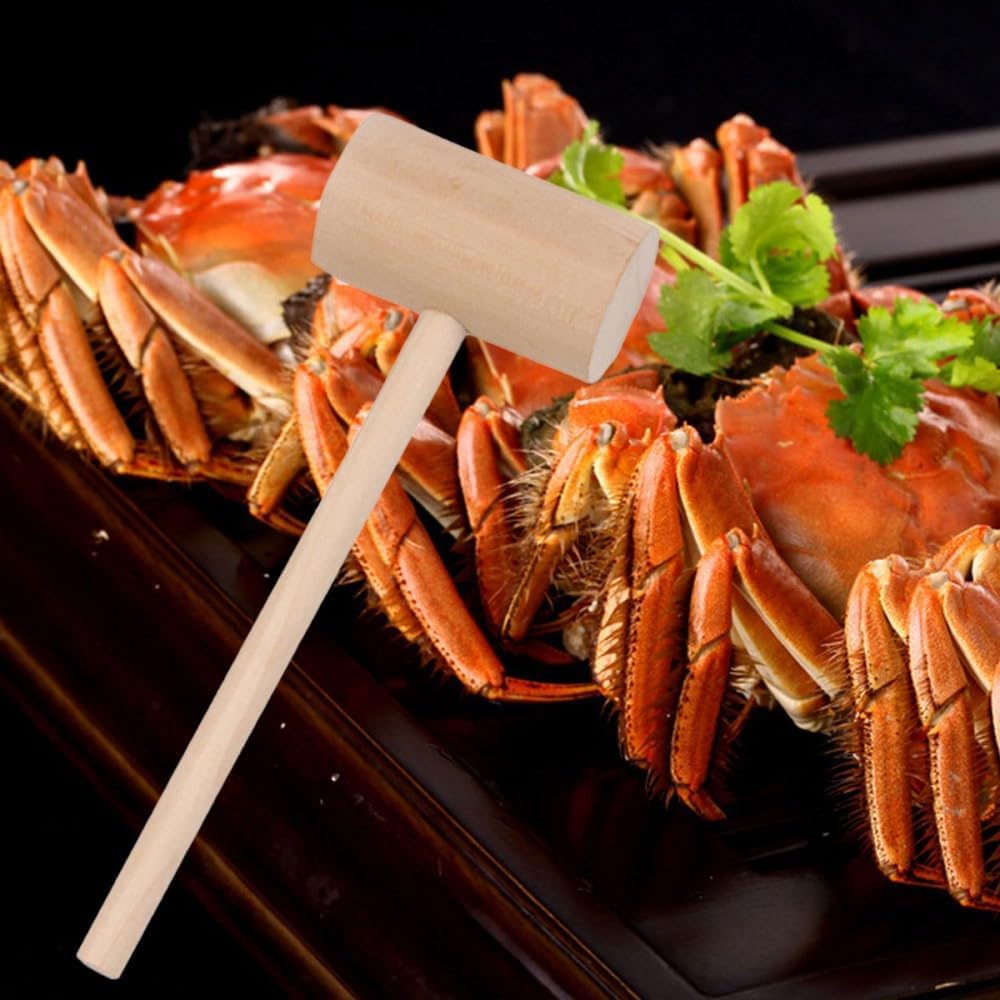ya 14 9.20 baidi 4Pcs Meat Tenderizer Wooden Pounder Double Sided Tool for Pounding and-1