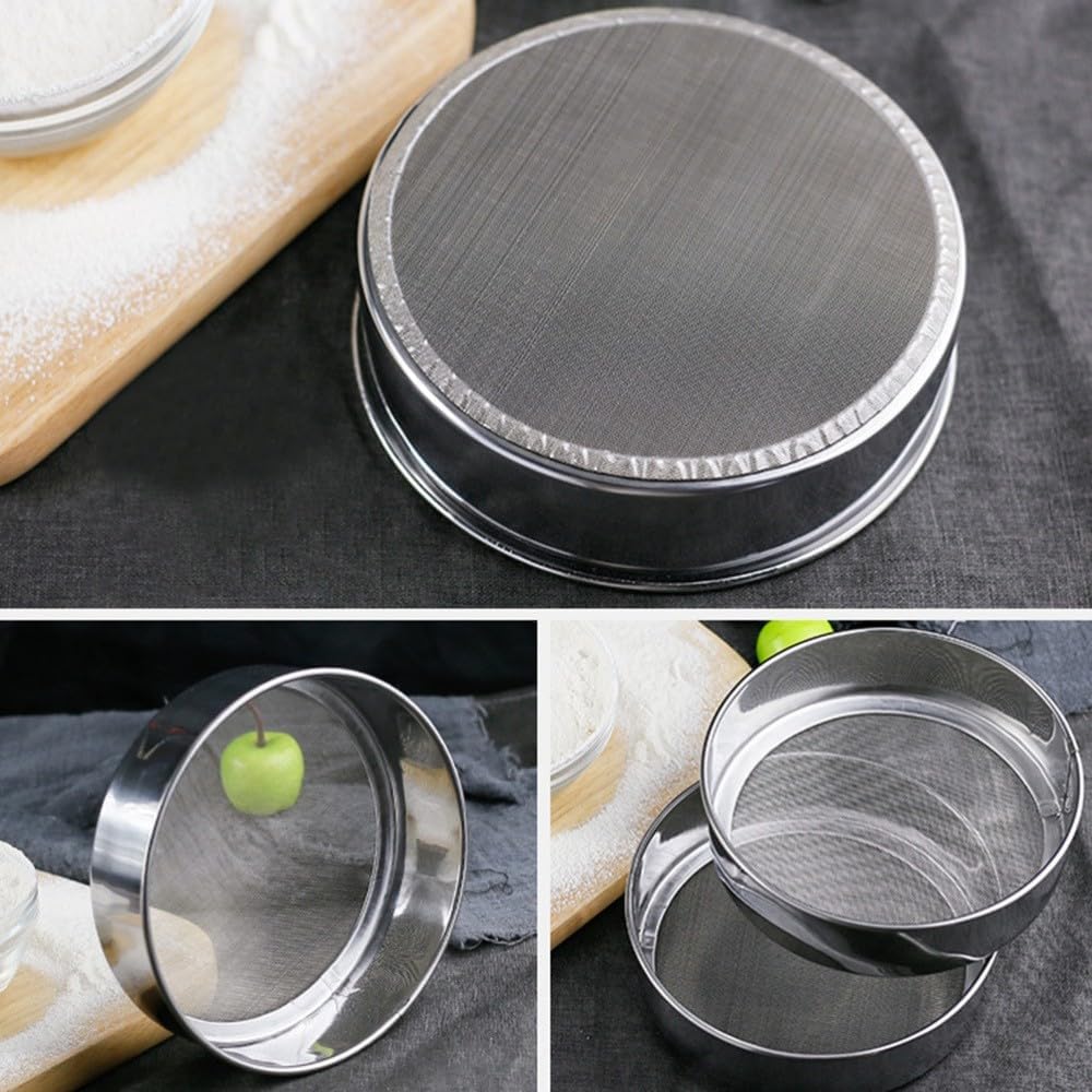 ya 14 9.20 baidi 2 Pcs Baking Tools Fine Mesh Sieve Flour Stainless Steel Sifter Gadgets-1