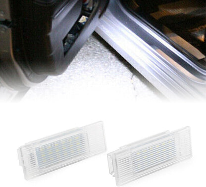ya 4 8.8 2pcs White LED Door Courtesy Footwell Lights Fit for BMW F20 F21 F30 F31 F32 F15 X5 X6