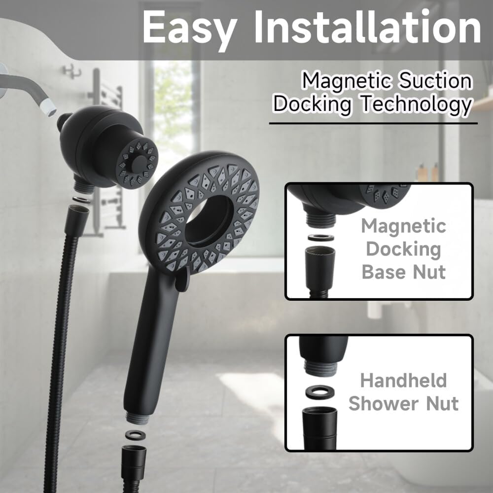 ya 28 10.13 baidi 60¡± Pressure Shower Matte 6 Mode Magnetic Shower Black